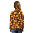 thumbnail image 2 of Xixirimido Retro Boho Floral Pattern Girls Long Sleeve Shirts Casual T-shirt Loose Fit Tunic Tops Crewneck Tie-hem Blouse Tees for Fall Winter, Size 11-12, 2 of 7