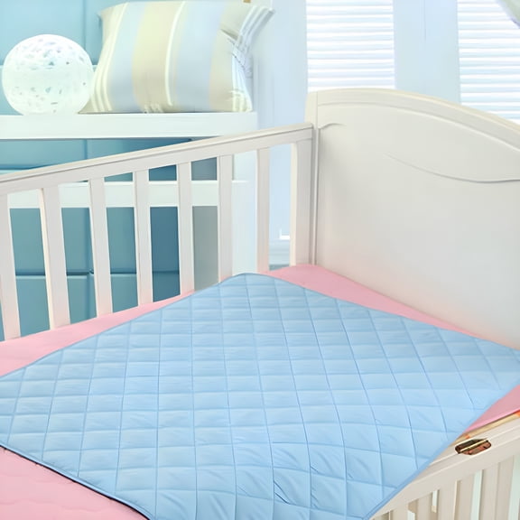 AUQ 1 Pack Large Size 50*70Cm Bed Pads Washable Waterproof Mattress Protector,Reusable Pee Pads for Bed Wetting Toddlers,Adults,Elderly,Women Or Kids,Children Waterproof Mattress,Blue