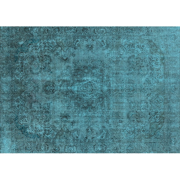 Ahgly Company Indoor Rectangle Oriental Light Blue Industrial Area Rugs, 3' x 5'