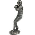 thumbnail image 6 of 6" x 16" Silver Polystone Football Player Sculpture, by DecMode, 6 of 9