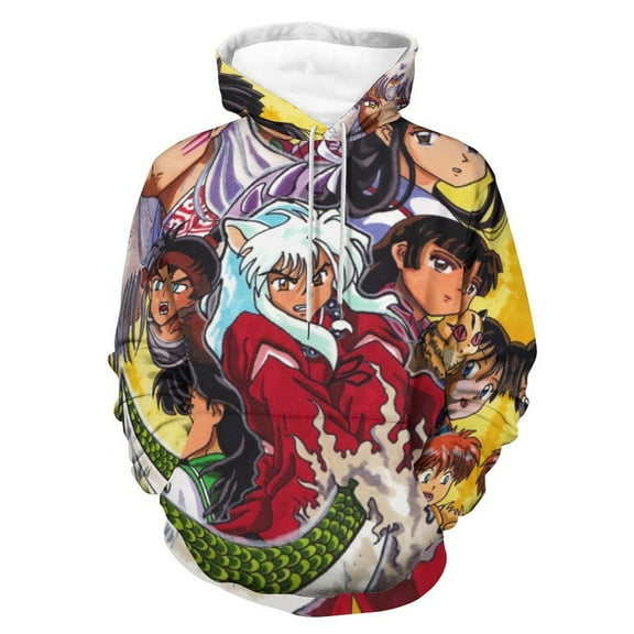 Unisex 3D Printed Inuyasha The Final Act Hoodies Long Sleeve Sweatshirts for Men Women with Big Pockets