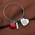 thumbnail image 4 of Fiudx Pulsera Elástica de Acero Inoxidable, Diseño Único, Decoración de Joyería, Frase de Agradecimiento Al Maestro, Regalo para El Día Del Maestro, Graduación de Fin de Curso, para Mujeres, Hombres,, 4 of 5