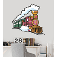 thumbnail image 2 of Removable Multicolored 20" x 22" Old Model Train Decoration Steam Locomotive Tram Toy Design Kids Bedroom Playroom Vinyl Home Wall Decal Sticker, 2 of 4