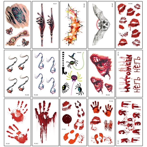 15 Tatuajes Temporales De Cicatrices Para Halloween – Efecto Realista Y Fácil De Usar