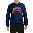 thumbnail image 2 of Wild Bobby, Colorful Rainbow Pomeranian Dog Animal Lover Unisex Crewneck Graphic Sweatshirt, Vintage Heather Navy, Medium, 2 of 3