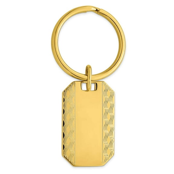 Gold-plated Patterned Edge Key Ring Size