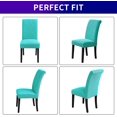 thumbnail image 4 of Stretch Chair Covers for Dining Room Set of 4, Removable Washable Dining Room Chair Covers, Dining Chair Slipcovers Seat Protector, Great for Home and Banquet Decoration (Turquoise, 4 Pack), 4 of 7