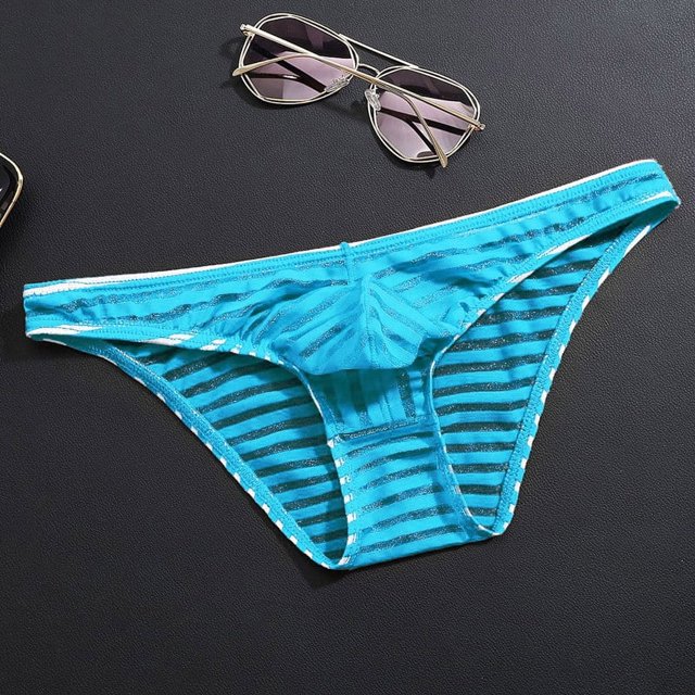 Calzoncillos transparentes de seda de hielo para hombre, ropa interior fina de cintura baja de malla, sexy, transpirable, de verano, pantalones de moda para jóvenes