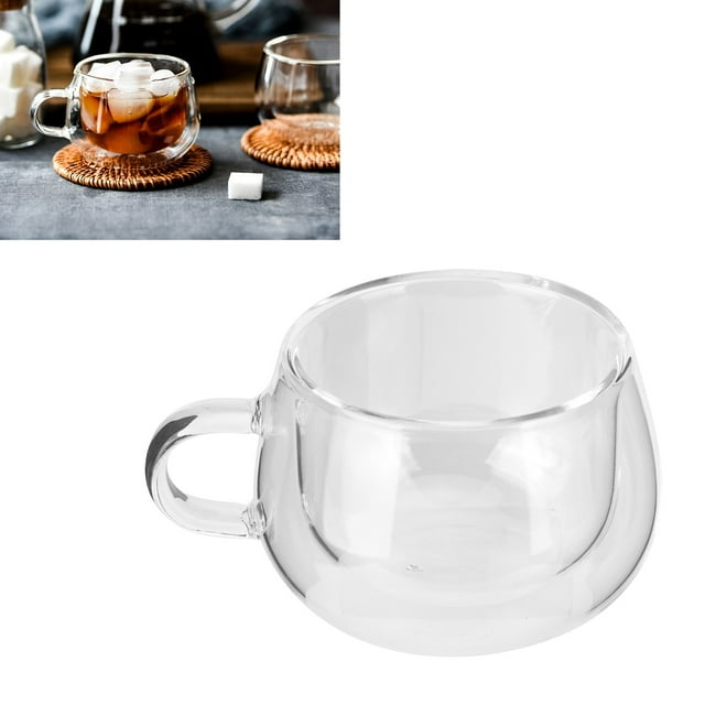 Coffee Mug, Double Layer Transparent Cup for Home Kitchen Restaurants for Cafes Hotels Tea Rooms