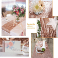 thumbnail image 4 of 4X Sparkly Rose Gold Sequin Table Runners 12X108 Inch Shimmer Table for Wedding Anniversary Birthday Table Cloth, 4 of 5