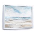 thumbnail image 2 of Designart "Minimalist Scenery Along The Coastal Beach I" Coastal Ocean Floater Framed Canvas Wall Art, 2 of 5