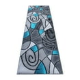 thumbnail image 2 of BizChair Modern Contemporary Area Rug, Turquoise Grey Black (2 Feet X 7 Feet), 2 of 6