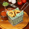 thumbnail image 4 of Panier à Frites Carré en Acier Inoxydable, Support de Frites, Service de Table (Petit 4 Pouces), 4 of 10