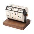 thumbnail image 2 of yotijay Rotary Perpetual Desk Calendar Standing Calendar Reusable Tabletop Ornament for Dark Brown, 2 of 7