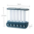 thumbnail image 1 of ziyahi Wall-Mounted Dry Food Storage Dispenser Grains Rice Box Candy Organizer 6 Grid Blue, 1 of 8