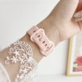 thumbnail image 4 of Compatible for Apple Watch Band 49mm 45mm 44mm 42mm, Mermaid Engraved Pattern iWatch Strap Soft Silicone Sport Wristband Replacement Band for iWatch Ultra 2/1 Series 9 8 7 6 5 4 SE 3 2 1, Pink, 4 of 6