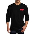 thumbnail image 2 of Ceisia Men Casual Fashion Printing Pullover T-Shirt Long Gift Sleeve Round-Neck Valentine's Day Tops, 2 of 5