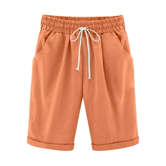 Chbgutlmr Womens Shorts Drawstring Elastic Waisted Lightweight Loose Shorts Casual Knee Length Pants Summer