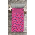 thumbnail image 3 of Ambesonne Colorful Quilted Bedspread Set 2 Pcs, Hot Pink Retro Stars, Twin Size, Multicolor, 3 of 3