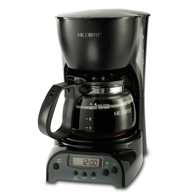 Mr. Coffee Simple Brew Programmable Coffee Maker, 4-Cup, Black