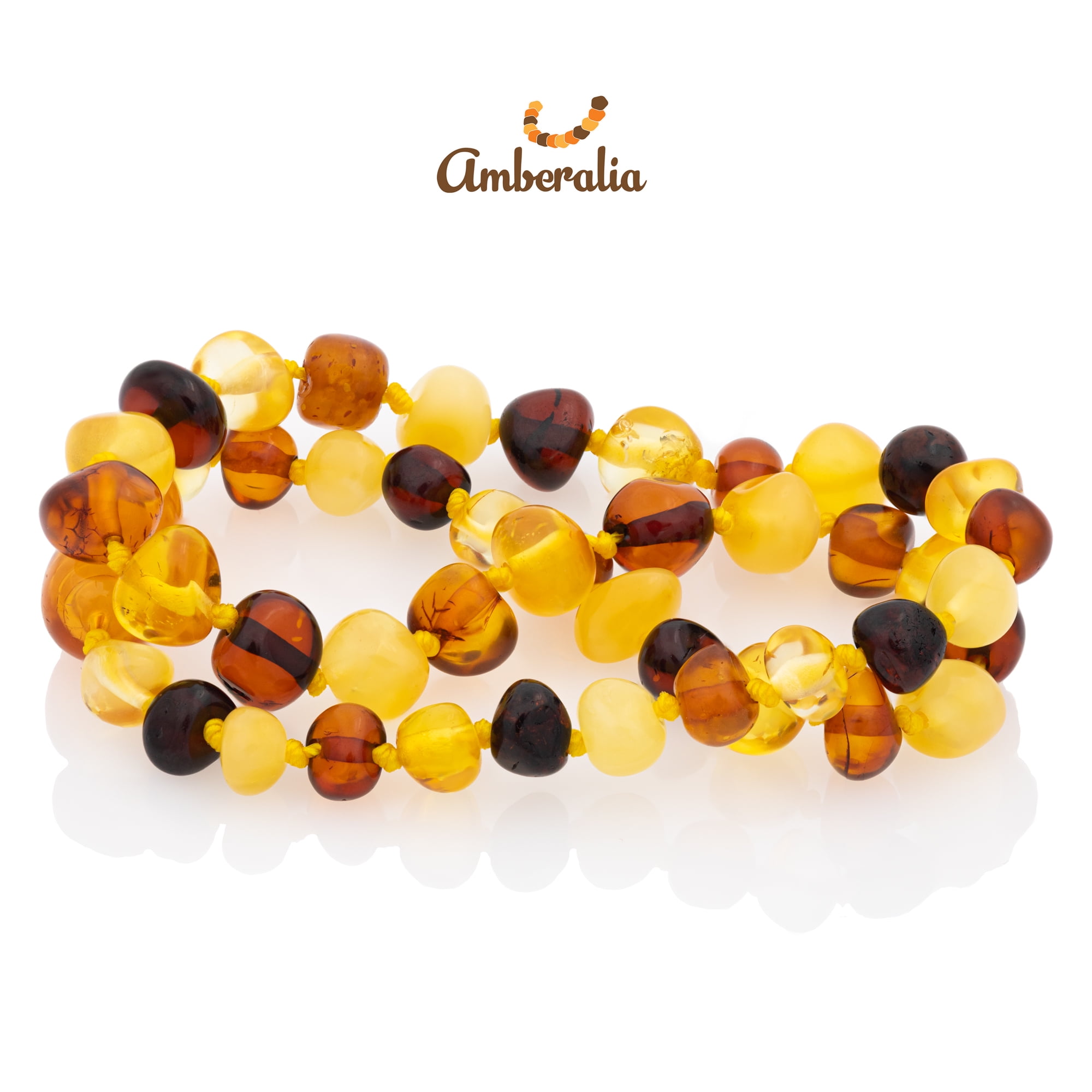 Amberalia Knotted  Baltic Amber Necklace Boost Immune System Sizes for Everybody GIA Certificated for Natural Remedies 