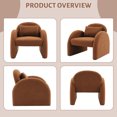 thumbnail image 6 of Mid Century Modern Accent Chair with Velvet Fabric,Barrel Armchair for Living Room,Comfy Upholstered Accent Sofa Chair with Armrest, Boucle Chair for Bedroom Apartment Office Study, 6 of 8