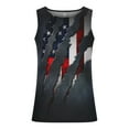 thumbnail image 3 of WREESH Men's 4Th of July Round Neck Tank Top Celebrate In Style with Patriotic Prints Black, 3 of 5