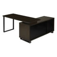 thumbnail image 2 of Monarch Specialties Computer Desk, Home Office, Corner, Storage Drawers, 72"l, L Shape, Work, Laptop, Metal, Laminate, Brown, Black, Contemporary, Modern, 2 of 9