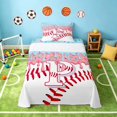 thumbnail image 2 of Manfei Kawaii Baseball Twin Sheets, Girls Monogrammed P Bedding, Pink Light Blue P 3 Pieces(1 Flat Sheet, 1 Fitted Sheet and 1 Pillowcase), 2 of 6