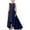 #0061-Navy, variant on Favoffer Spring Summer Girl's Flowy Waist-Cinched Maxi Dress A-Line Flying Sleeve Dress for Wedding Casual Party Vacation Big Kids 5-13Y