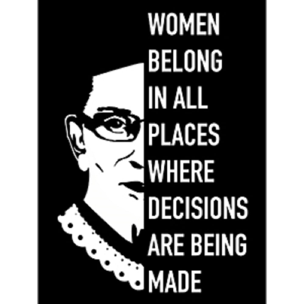 RBG Ruth Bader Ginsburg Women Belong Double Sided Print Pillow Cover I Dissent