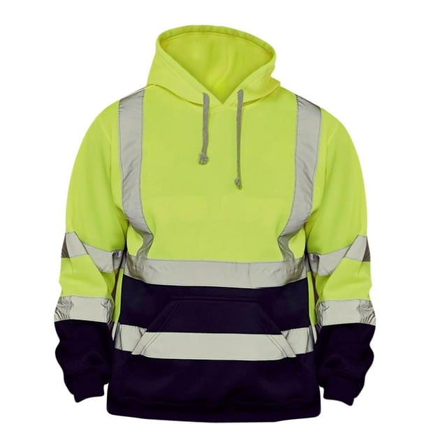 Sudadera con cremallera y capucha de alta visibilidad Sunnimix sudaderas con capucha cordón fluorescente L