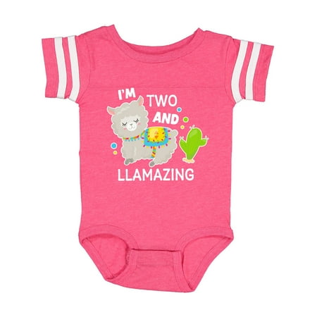 

Inktastic Im Two and Llamazing with Llama and Cactus Gift Baby Boy or Baby Girl Bodysuit