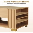thumbnail image 4 of COMHOMA Lift Top Coffee Tables for Living Room, 39" Center Table with Hidden Storage Compartment, Adjustable Wooden Tea Table for Small Spaces, Light Oak, 4 of 16