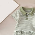 thumbnail image 5 of Toddler Boy Outfit Set Cute Striped Short Sleeve Polo Top and Soft Shorts Baby Boy Summer Clothes 6 12 18 Months 2T 3T 4T, 5 of 6