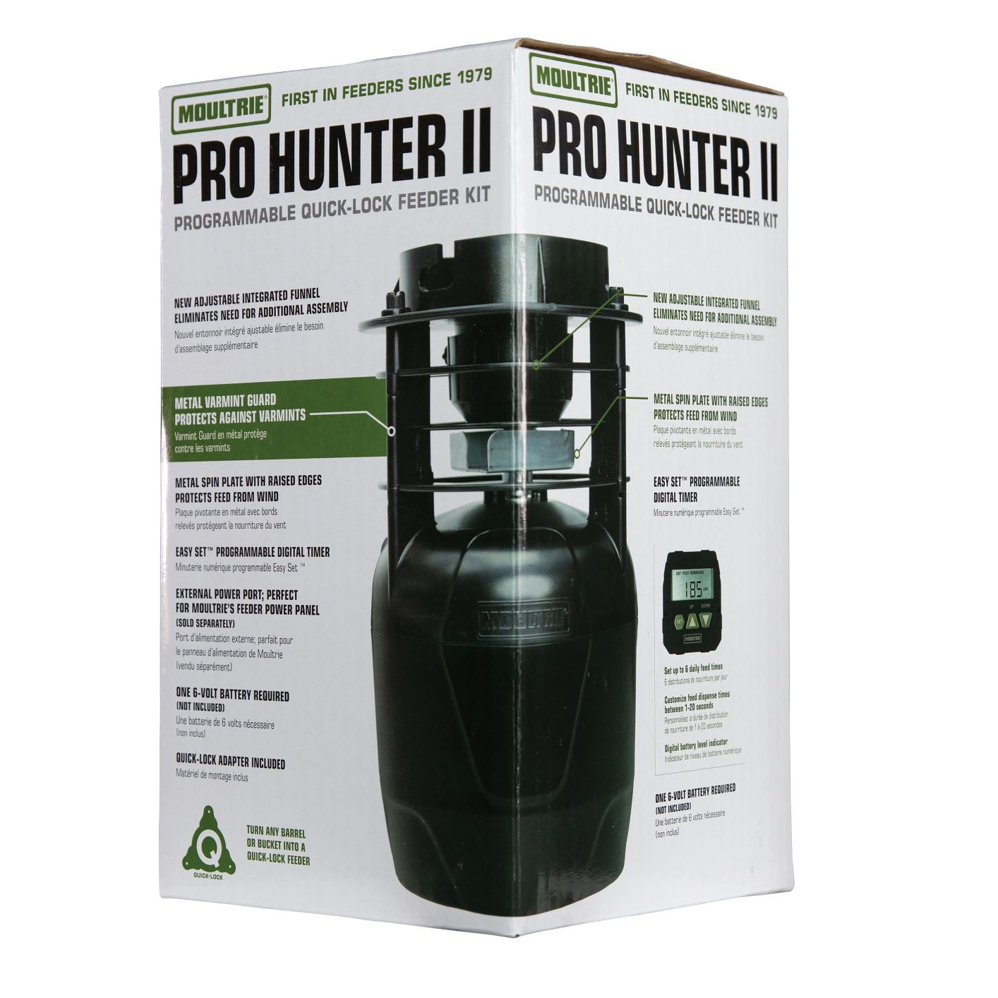 Moultrie Programmable Pro Hunter II Tripod Deer Feeder Kit w/ Quick Lock Adapter 