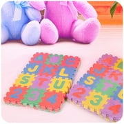 KQJQS Kids Puzzle Foam Play Mat Interlocking EVA Floor Tiles with Alphabet and Numbers (Medium Size 5.5×5.5 Alphabet 36Pcs)