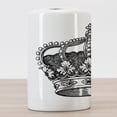 thumbnail image 3 of Queen Ceramic Toothbrush Holder, Antique Royal Crown Kingdom Emperor Ruler Czar Monarchy Authority, Decorative Versatile Countertop for Bathroom, 4.5" X 2.7", Black and White, 3 of 4