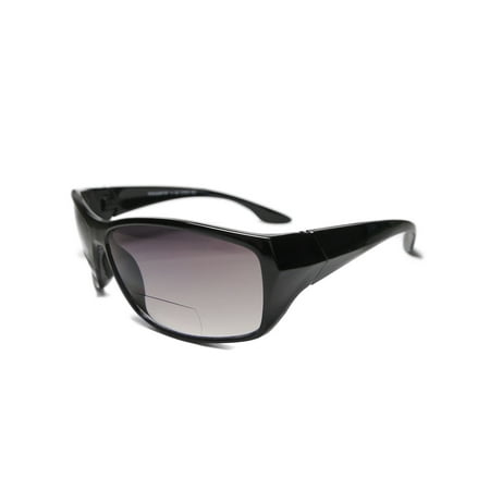 European Design Sun Readers Bi Focal Vision Reading Sunglasses Tinted Lens Black +2.00