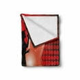 thumbnail image 2 of Popstar Party Soft Flannel Fleece Throw Blanket, Young Singer Woman on Stage Performing with Star Dotted Backdrop, Cozy Plush for Indoor and Outdoor Use, 50" x 70", Red Coral Black, by Ambesonne, 2 of 6