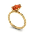 thumbnail image 2 of 2 ct Marquise Cut Simulated Red Diamond Solitaire Engagement Ring for Women in 18K Yellow Gold, 2 of 5