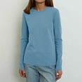 thumbnail image 4 of Wancir Womens Long Sleeve Stretch Crewneck Ribbed T-Shirt Fitted Casual Basic Tops, 4 of 5
