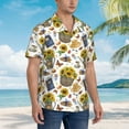 thumbnail image 3 of Rateoe Picnic Pattern Men’s Hawaiian Shirt – Short Sleeve Button-Down Tropical Beach Shirt, Lightweight & Breathable Casual Aloha Shirt with Pocket,X-Large, 3 of 7