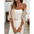thumbnail image 5 of 2026 Womens Knitted Cardigan Loose Lightweight Summer Sweater Spring Casual Clothes Apricot L, 5 of 5