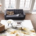 thumbnail image 3 of Area Rugs Indoor Non-Slip Rectangle Rug 5x7 Ft Yellow Watercolor Flower Texture Printing Rug Rubber Backing Floor Mats Non Shedding Home Decor Carpet for Entryway Living Room, 3 of 8