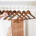 thumbnail image 3 of ACSTEP Wooden Hangers 20 Pack, Wood Pants Skirt Suit Shirt Clothes Hangers, Walnut, 3 of 7