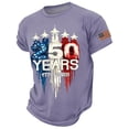 thumbnail image 2 of OOOUM Patriotic T Shirts For Boys Loose Fit Classic Tops Tees 250Th Anniversary Short Sleeve Summer Tops Light Purple 4-5 Years, 2 of 5