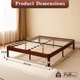 thumbnail image 3 of KATHY&BOB Full Size Wood Platform Bed Frame with Metal Legs, 14 inch Sturdy Heavy Duty Wood Bed Frames with Wooden Slats, Natural Classic Design, No Box Spring Needed, Easy Assembly, 3 of 10