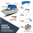 thumbnail image 4 of Knox B46-T46B-B4 91-96 in. Universal 4 Bow Bimini Tops for Boats with Detachable Sidewalls, Pacific Blue, 4 of 7