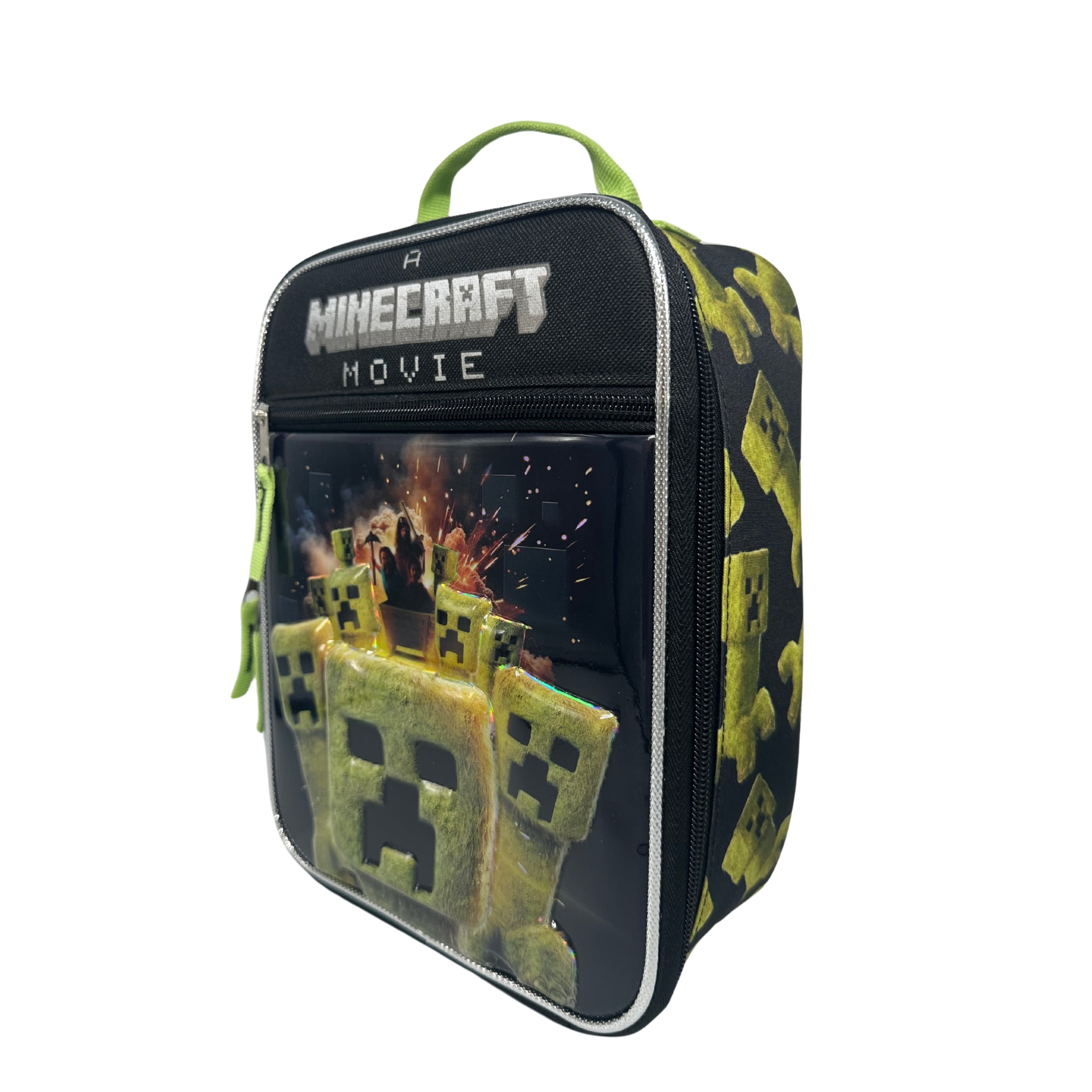 Minecraft Angry Mob Polyester Reusable Lunch Kit, Black